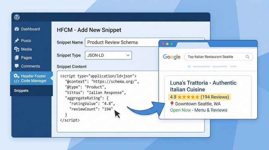 Implementar Schema JSON-LD en WordPress con el plugin Header Footer Code Manager paso a paso