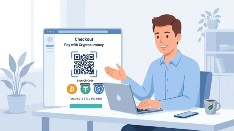 Aceptar pagos en criptomonedas: persona aceptando pagos en criptomonedas desde su página web