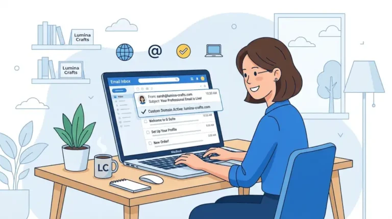Persona configurando correo corporativo gratis con dominio propio