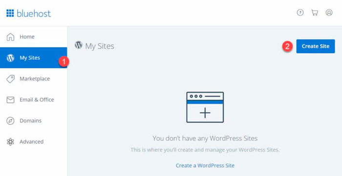 crear una página web con WordPress en Bluehost