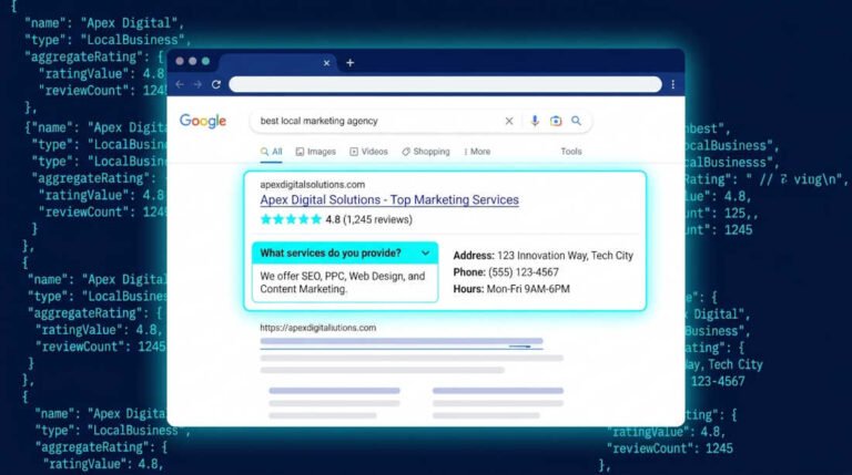 Guía de datos estructurados Schema Markup para WordPress 2026 — rich snippets en Google