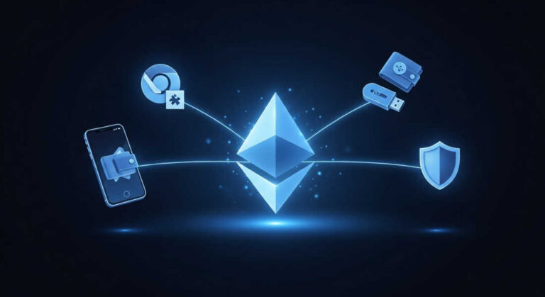 Tipos de wallets para Ethereum: extensión de navegador, móvil, hardware y seguridad